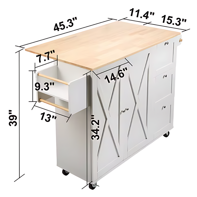 Premium Island Cart with Storage